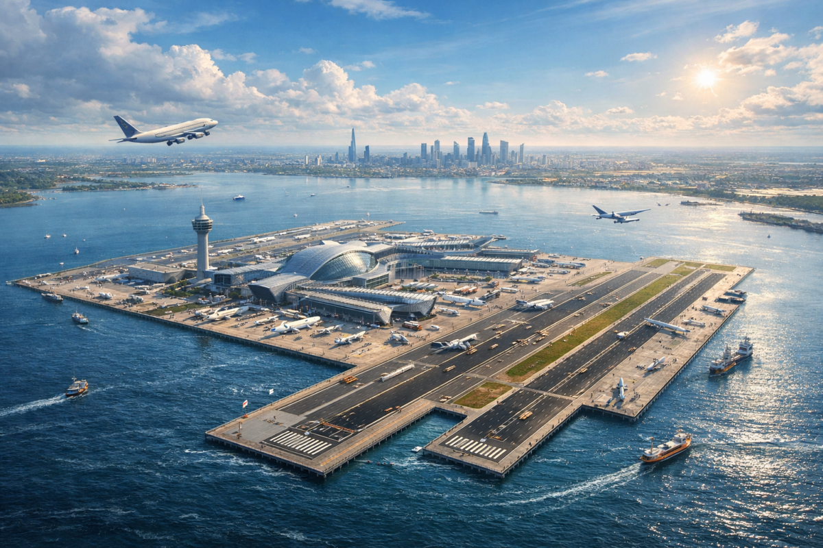 Flughafen auf der Themse